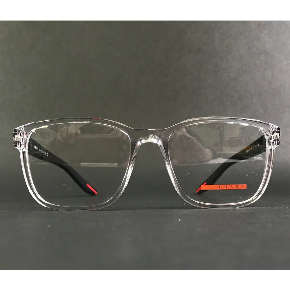 Prada Linea Rossa Eyeglasses Frames VPS06P 2AZ-1O1 Crystal Clear Black 57-18-145